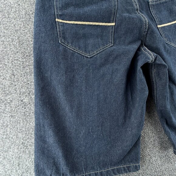 VTG Mecca Jean Shorts Jorts Denim Urban Dark Wash Cotton Y2K Adult ACTL 32X13 - Picture 5 of 16